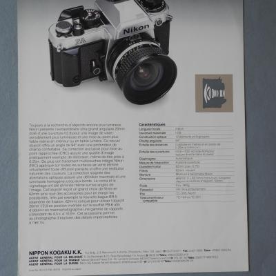 *Brochure Nikon FA * 2 Page *
